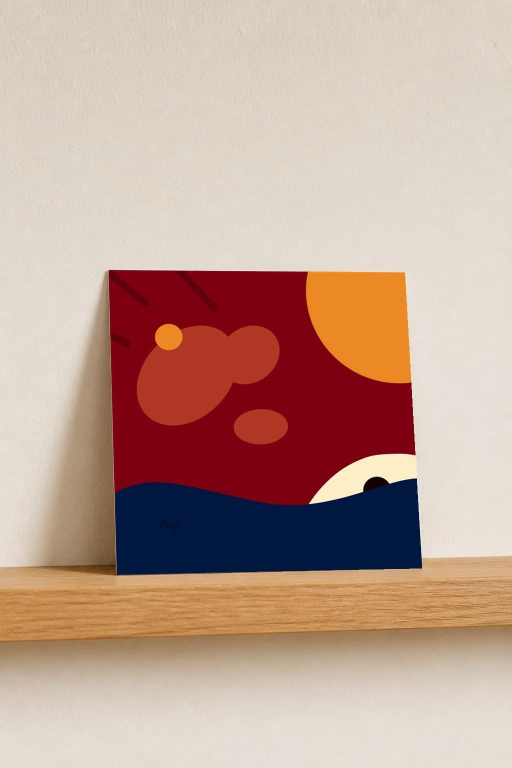 Scale visualization of the Portland Sun print on a wall